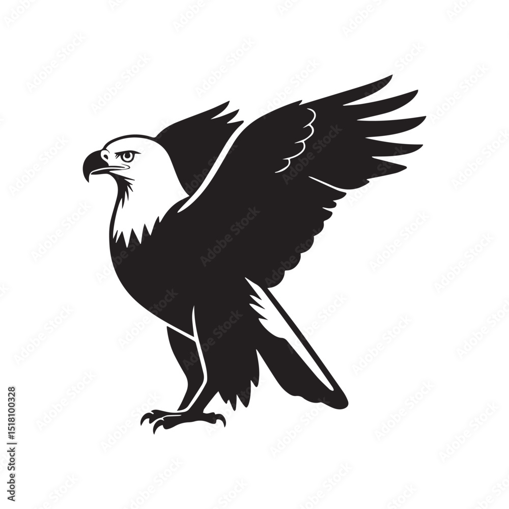 Fototapeta premium eagle black illustration