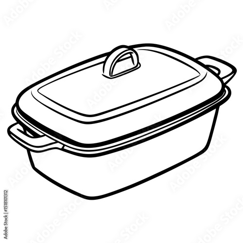 illustration of a stainless steel pan
