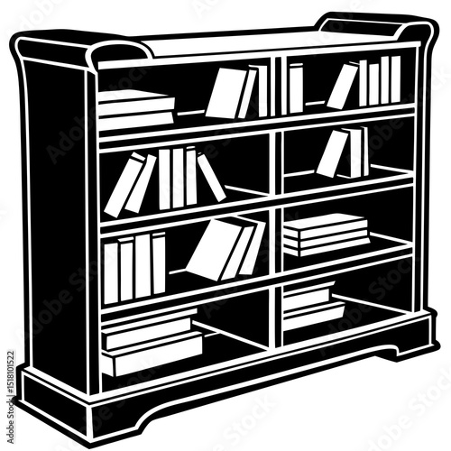bookshelf vector illustration