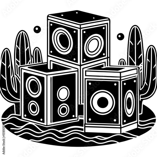 vector illustration of a speaker