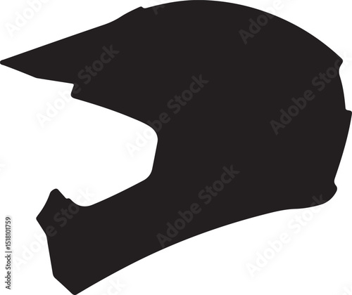 Motocross Helmet Silhouette Side Profile Graphic
