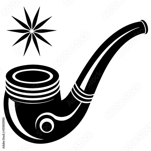 vector illustration of smoking pipe