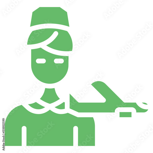 Air Hostess Vector Icons