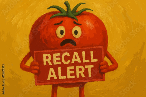 Tomato Recall Alert Sign Illustration