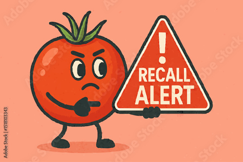Tomato Recall Alert Sign Illustration