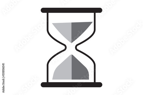 Sand clock set icons. Linear, silhouette style. Vector icons.