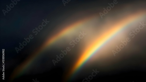 Double Rainbow Against Dark Clouds