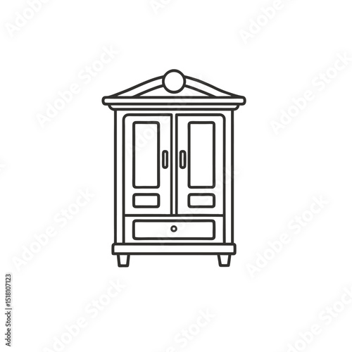 cabinet line art vector icon design on white background.