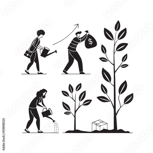 Investing and Growing Money: A Visual Metaphor
