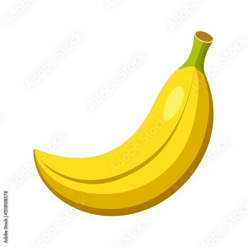 Single Yellow Banana.  Sweet Tropical Fruit.  Healthy Snack.  Vitamin Source