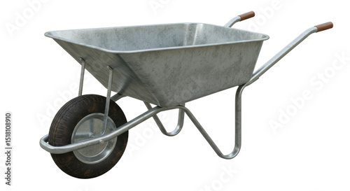 Fotografie Isolated Metal Wheelbarrow