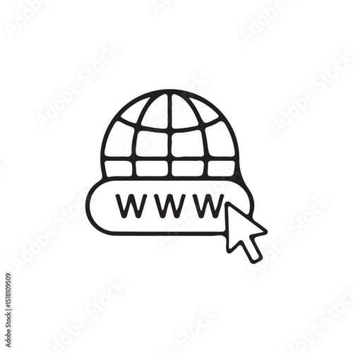Website, globe icon. Browser globe outline icons, www sign. Victor illustration eps 10