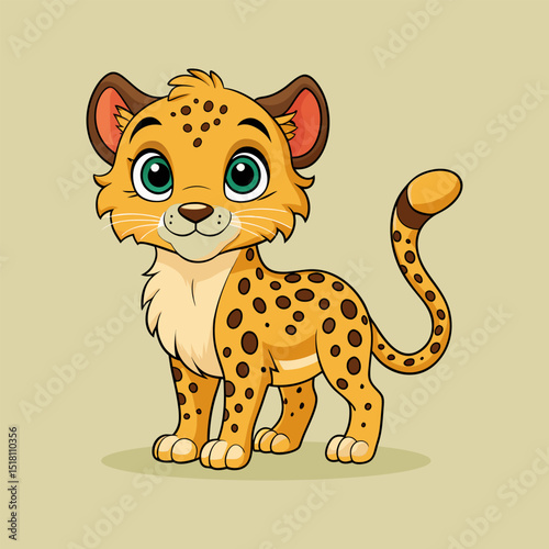Adorable Cartoon Cheetah Illustration