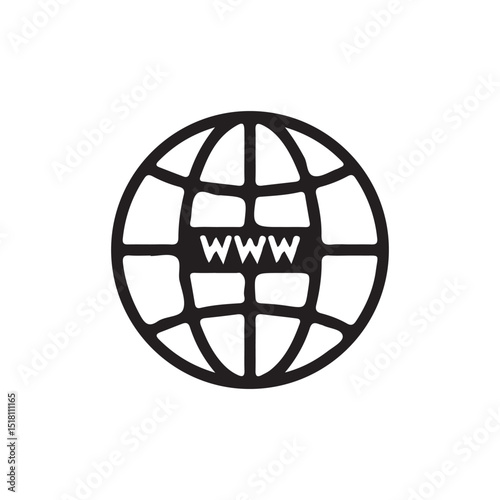 Website, globe icon. Browser globe outline icons, www sign. Victor illustration eps 10