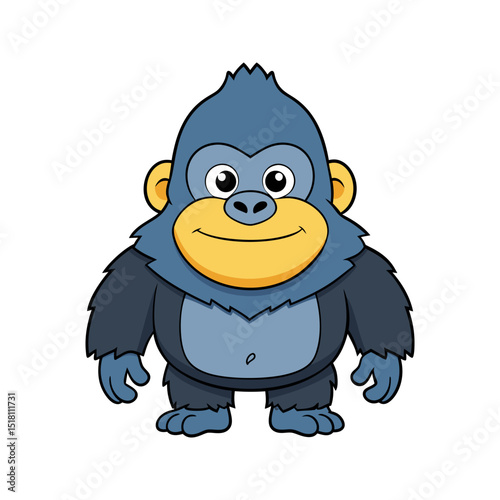 Adorable Cartoon Gorilla Illustration