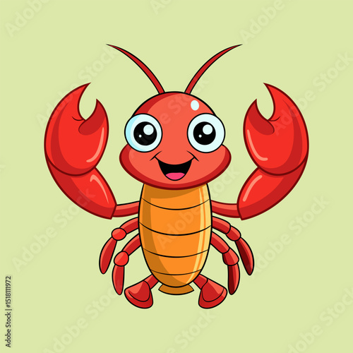 Cheerful Cartoon Crab Illustration