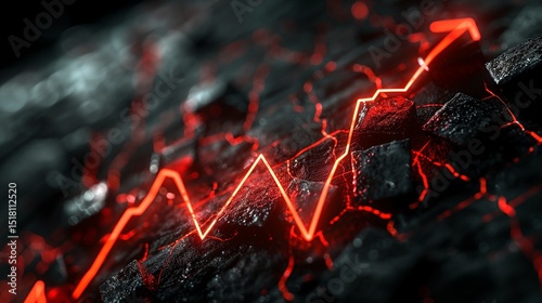 Studio shot photo of gold stock investment chart financial business market finance growth diagram on 3D background of trade money economy exchange graph profit or wealth currency banking golden bar an