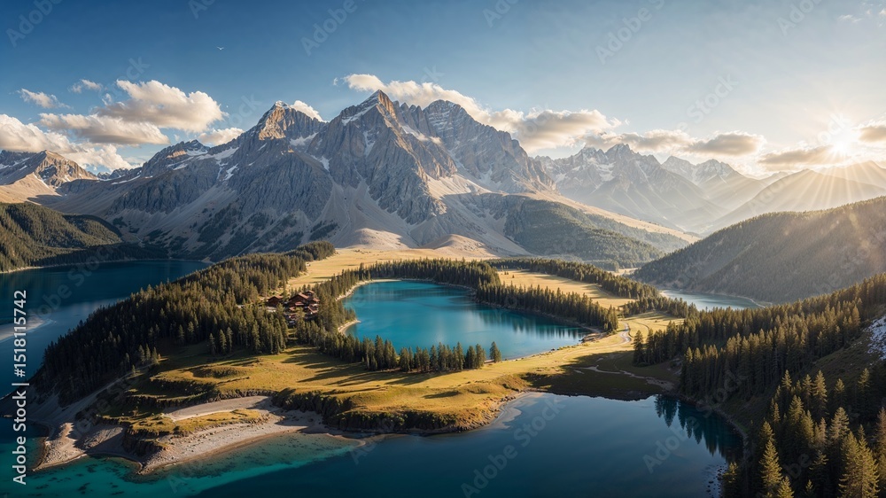 Fototapeta premium Drone Voyage Over Wilderness