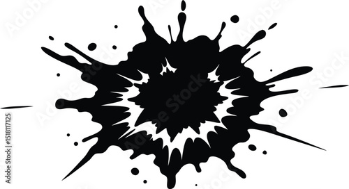 Black Ink Splatter Abstract Vector Design.