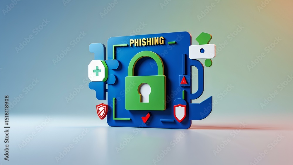 Naklejka premium a visually striking representation of phishing and cybercrime prevention