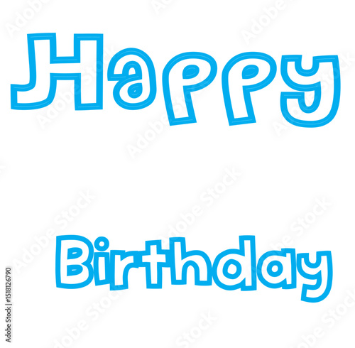 Style Happy Birthday word in design 