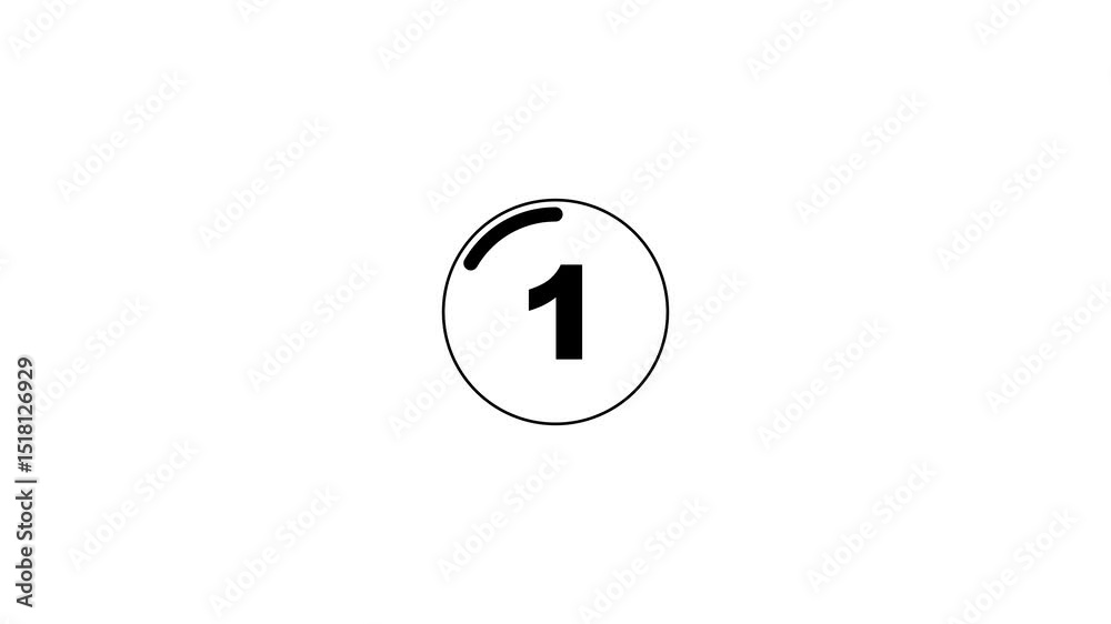 Countdown timer from 5 to 0 seconds real time. Modern flat design of countdown animation.5 second countdown timer. Circle countdown timer from5 to 0 second animation.