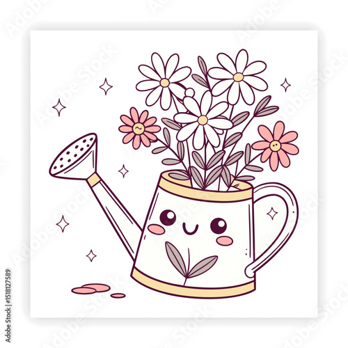 Hand Drawn Garden Tools and Plants