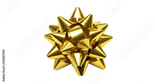 Isolated Gold Gift Bow