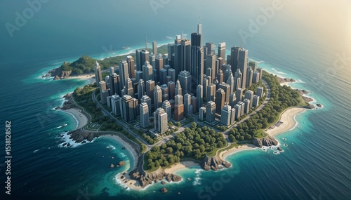 little megapolis on the tropical island