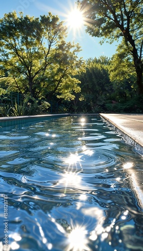 water pool summer closeup