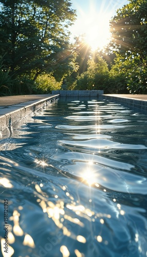 water pool summer closeup