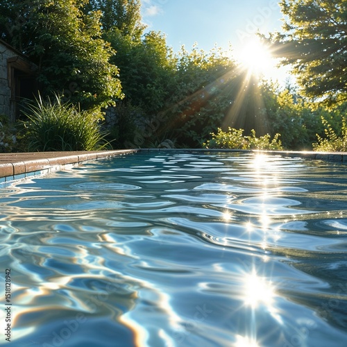 water pool summer closeup