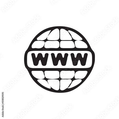 Website, globe icon. Browser globe outline icons, www sign. Victor illustration eps 10