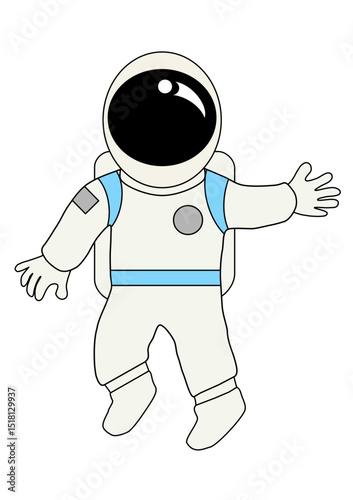 Simple vector icon of an astronaut in a spacesuit, ideal for space, science, or exploration-themed designs.