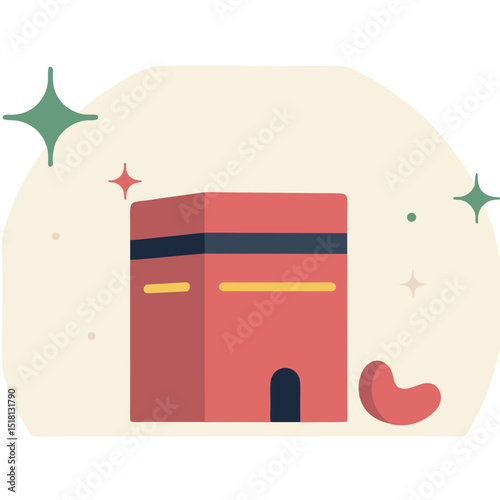 Simple Illustration of the Kaaba in Mecca