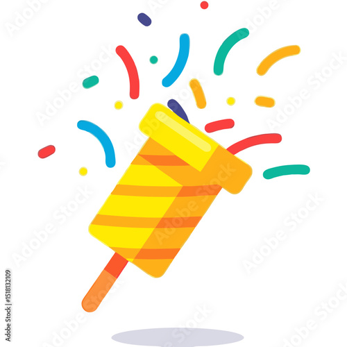 Colorful Festive Popper with Sparkling Confetti