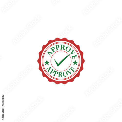 Approved Seal Green Checkmark Red Stamp Authentic Quality Guarantee Success Business