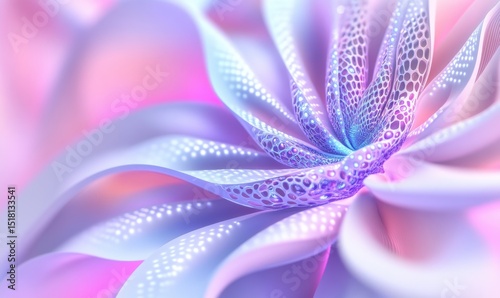 Pastel iridescent flower, abstract swirl, soft background, design element