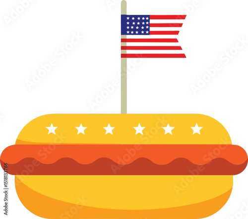 Hotdog 4th of july icon