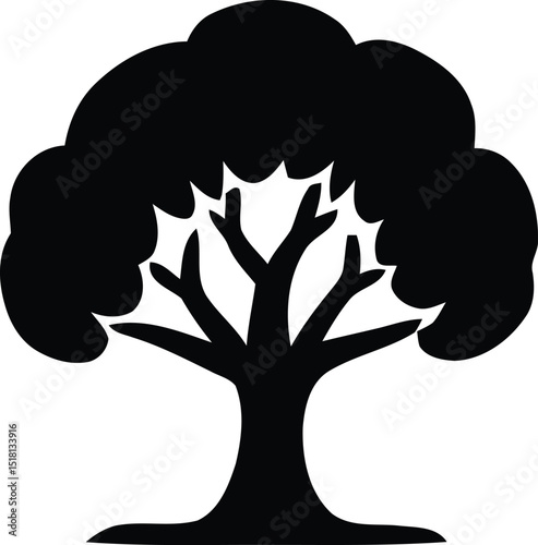 tree icon over white background, silhouette style concept, vector illustration.