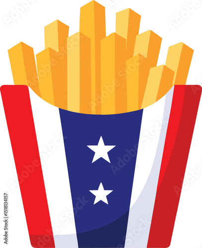Fast Food Icon French Fries Vector , 4th of July icon