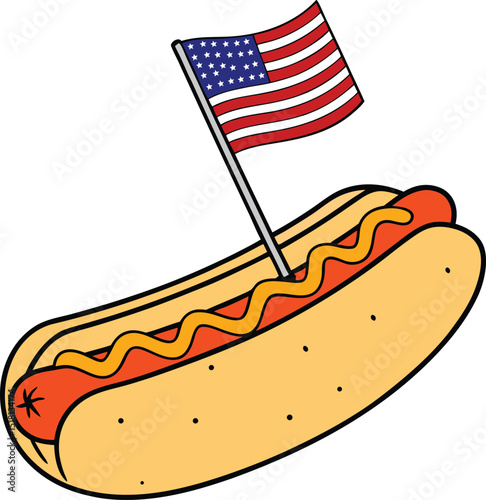 Hotdog 4th of july icon