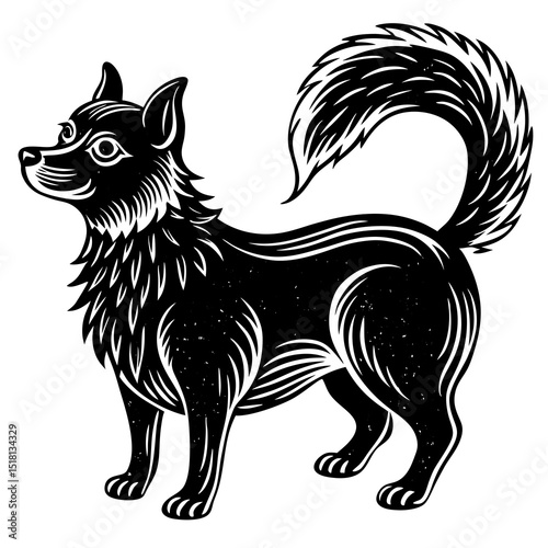tail wagging contentedly