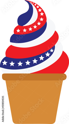 Patriotic Ice Cream Fourth of July 4th of July Independence Day 