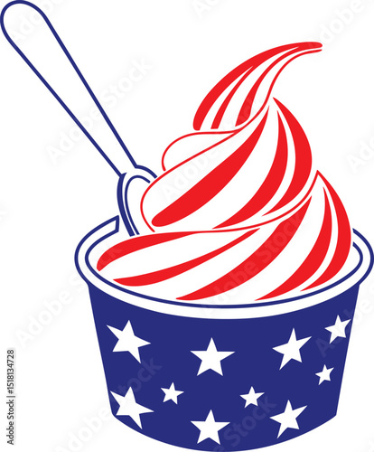 Patriotic Ice Cream Fourth of July 4th of July Independence Day 
