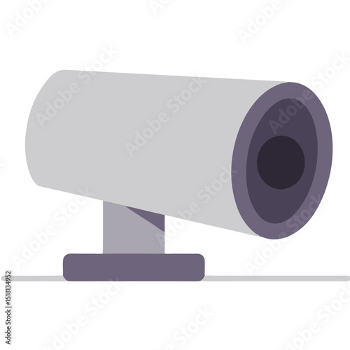 Modern Security Camera Icon: Sleek Design with LED Indicator