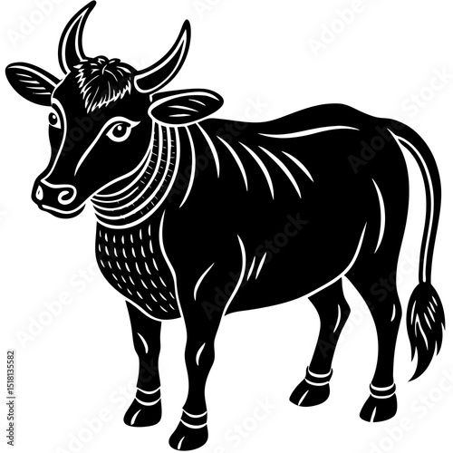 silhouette of a cow