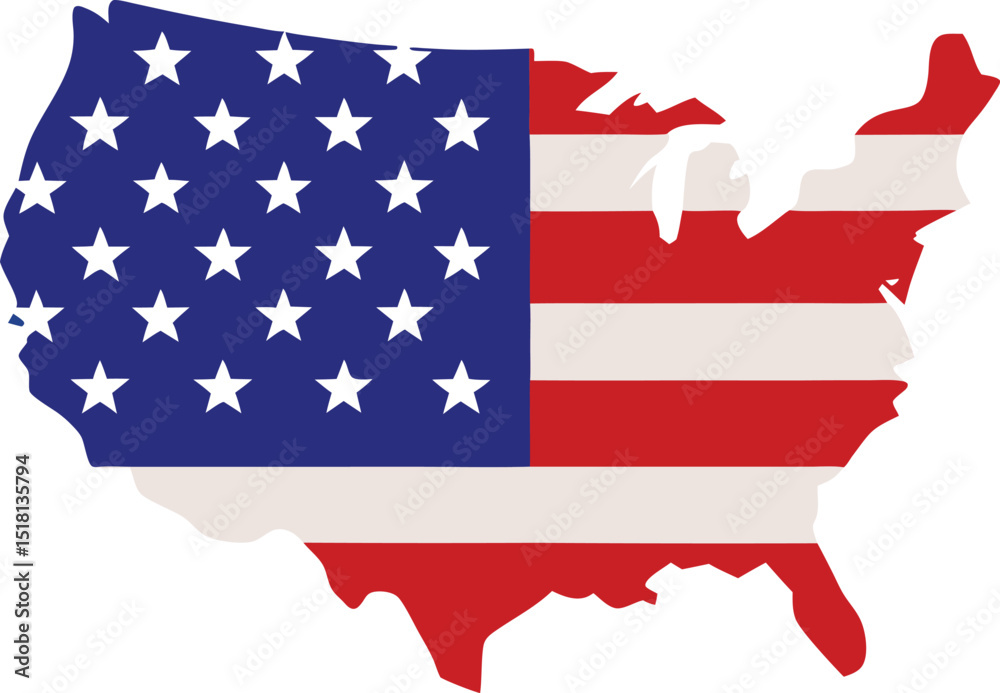 Obraz premium usa map flag icon