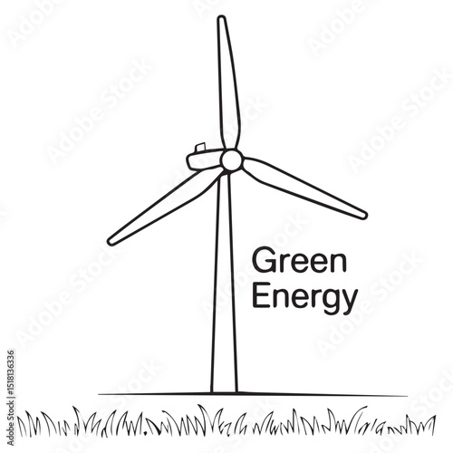 vector of a wind turbine on white background