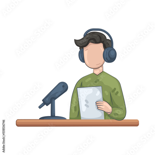 Illustration of podcaster 